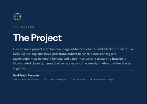Cover of The Project playbook