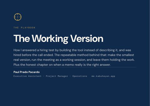Cover of The Working Version playbook